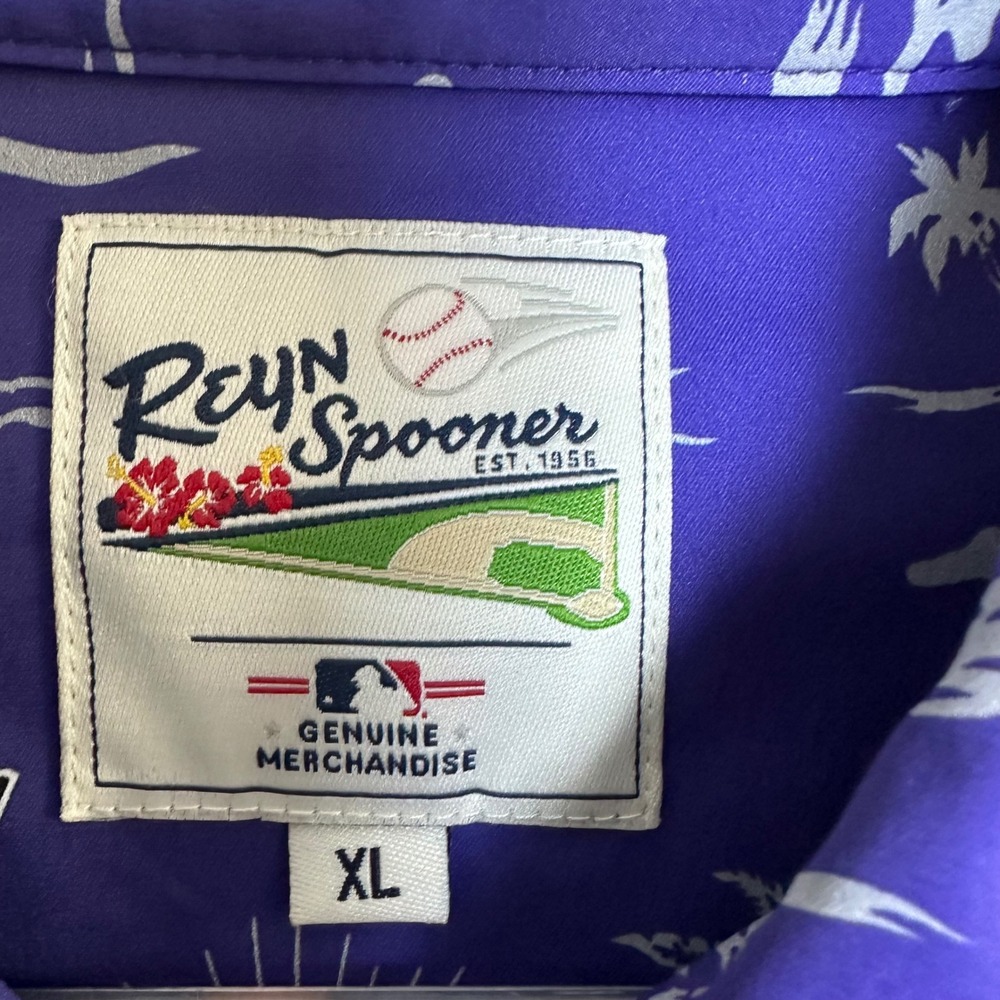 Reyn Spooner Colorado Rockies MLB Performance Shirt Mens XL Purple Tropical NWT - Picture 5 of 12